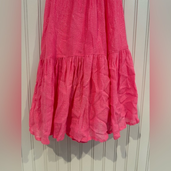 Pink Ruffled Tiered Halter Sundress - Picture 3 of 8